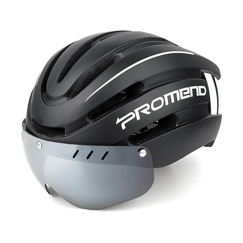 Capacete de Ciclismo com Luz LED Traseira e Viseira Magnética – Unissex Promend – Segurança Day/Night